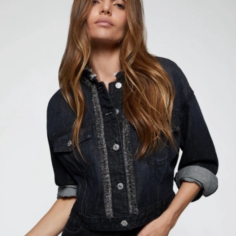 7 For All Mankind Fringe Denim Jacket